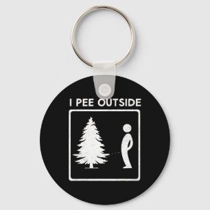 Ik plas buiten Camping Humor Jongen Bord T-shirt K Sleutelhanger