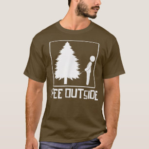 Ik plas buiten Grappige Camping Wandel Outdoor Kam T-shirt