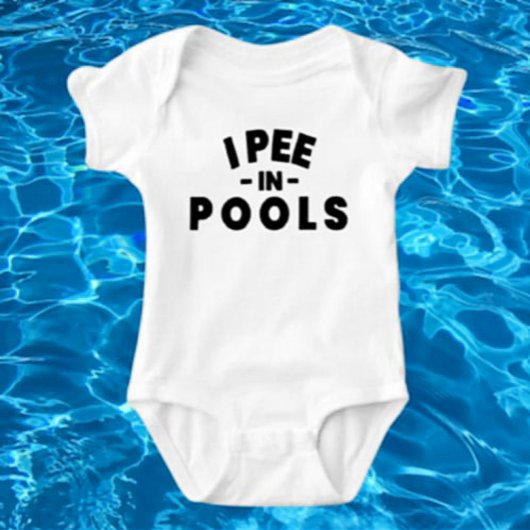 Ik plas in zwembaden Grappig Baby bodysuit