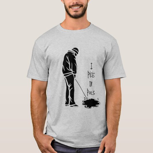 Ik plas in zwembaden - Grappige Dare Gag Gift Joke T-shirt (Voorkant)