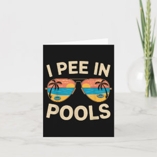 Ik plas in zwembaden Grappige zomer vakantie Kaart