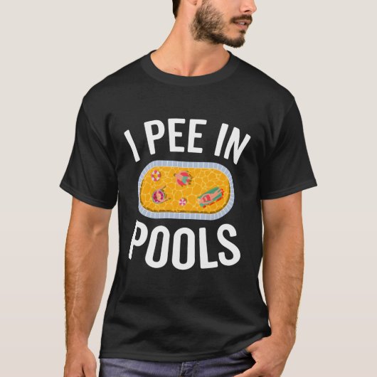 Ik plas in zwembaden Humor Sarcasme Jock Pool T-shirt (Voorkant)