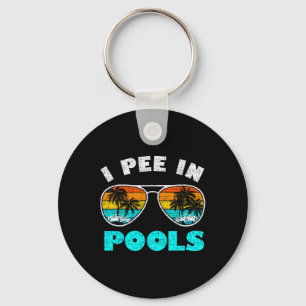 Ik plas in zwembaden Zonnebril T-shirt Zomer Vakan Sleutelhanger