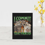 Ik pleeg belastingfraude Grappig Offensief Cat Mem Kaart (Gele Bloem)