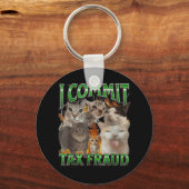 Ik pleeg belastingfraude Grappig Offensief Cat Mem Sleutelhanger (Voorkant)