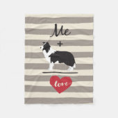 Ik plus border Collie equal Love Fleece Blanket (Voorkant)