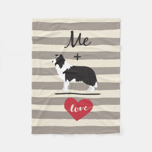 Ik plus border Collie equal Love Fleece Blanket (Voorkant)