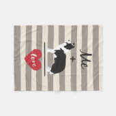 Ik plus border Collie equal Love Fleece Blanket Deken (Voorkant (Horizontaal))