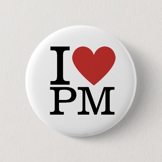 Ik ❤️ PM Projectmanagement voor werknemer Aangepas Ronde Button 5,7 Cm (Voorkant)