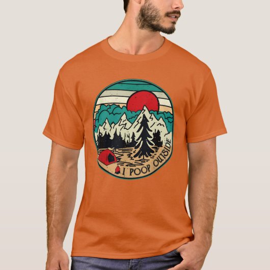 Ik Poep Buiten Grappig Camping Grappig grappig T-shirt (Voorkant)