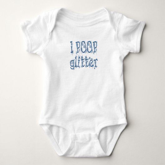 Ik Poep Glitter Blauw Romper (Voorkant)