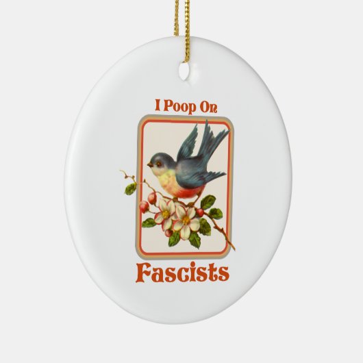 Ik poep op fascisten keramisch ornament (Rechts)