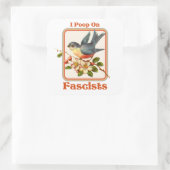 Ik poep op fascisten vierkante sticker (Tas)