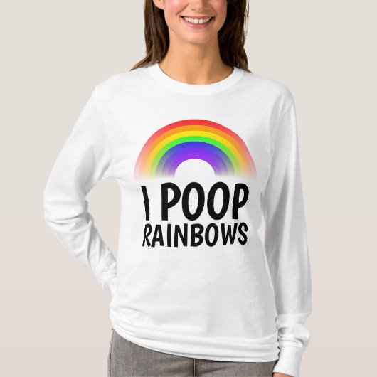 Ik POEP REGENBOOGEN Grappige T-shirts (Voorkant)