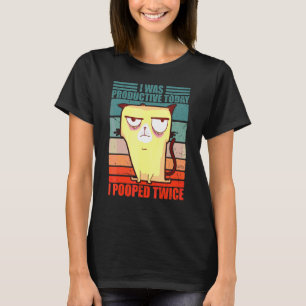 Ik poepte twee keer volwassen humoristische sarcas t-shirt