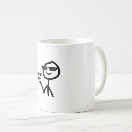 Ik poepte vandaag grappige stickman meme koffiemok (Voorkant rechts)