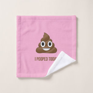 Ik Poepte Vandaag Lachend Emoji Roze Versie Washandje