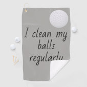 Ik poets regelmatig mijn balletjes in de Humor Golfhanddoek (Insitu)