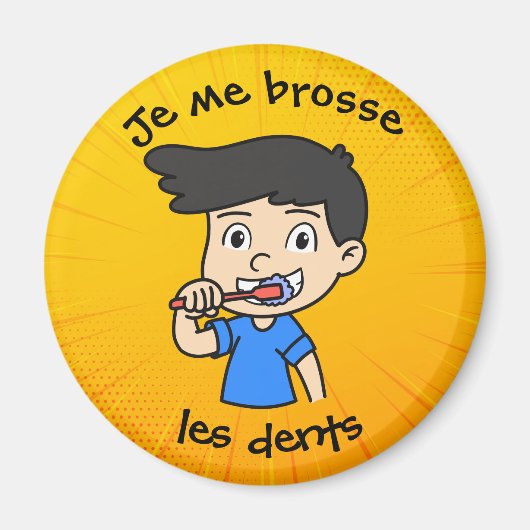 Ik poetst mijn tanden - dagelijkse rouwerij magneet (Voorkant)