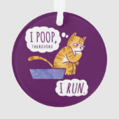 Ik poop, dus ik maak een grappige kat. ornament (achterkant)