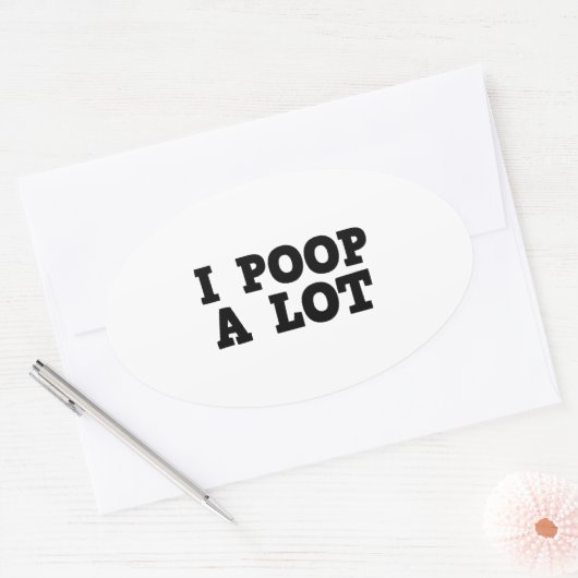 Ik poop een partij ovale sticker (Envelop)