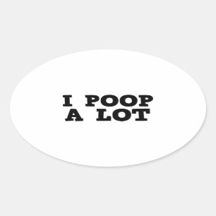 Ik poop een partij ovale sticker