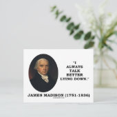 Ik praat altijd beter liggend (James Madison) Briefkaart (Staand voorkant)