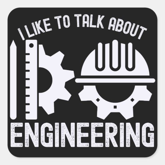 Ik praat graag over engineering vierkante sticker (Voorkant)