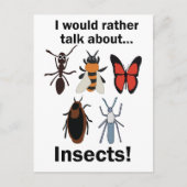 Ik praat liever over insecten entomologen briefkaart (Voorkant)