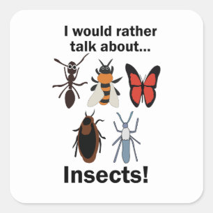 Ik praat liever over insecten entomologen vierkante sticker
