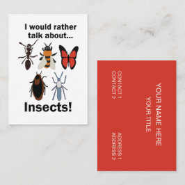 Ik praat liever over insecten entomologen visitekaartje