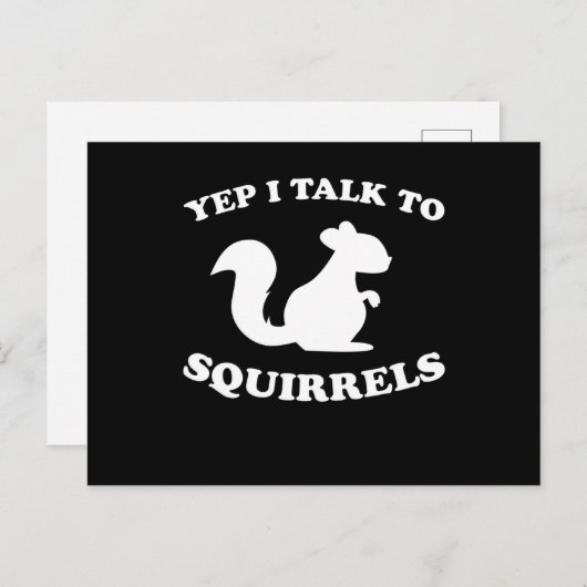 Ik Praat Met Eekhoorns Ontwerp Silhouet Spreuk Cad Briefkaart (Voorkant / Achterkant)