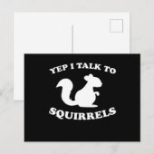 Ik Praat Met Eekhoorns Ontwerp Silhouet Zeggende C Briefkaart (Voorkant / Achterkant)