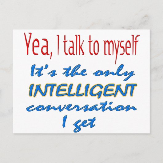 Ik praat met mezelf briefkaart (Voorkant)