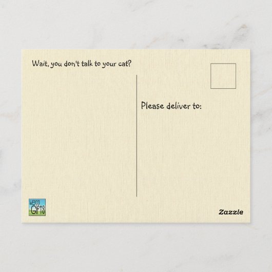 Ik praat met mijn kat | Funny Custom Briefkaart (Achterkant)