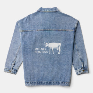 Ik praat met mijn Koeien koeien koe veehouder Denim Jacket