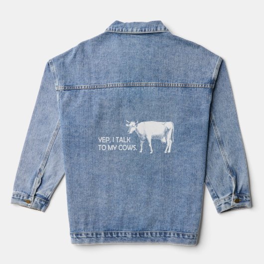 Ik praat met mijn Koeien koeien koe veehouder Denim Jacket (Achterkant)