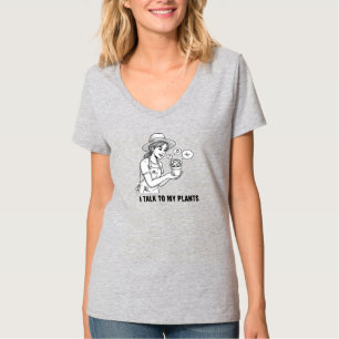 "Ik Praat Met Mijn Planten" Dames T-Shirt