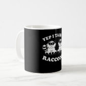 Ik praat met Raccoons Animal Panda Raccoon Motif G Koffiemok (Voorkant links)