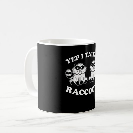 Ik praat met Raccoons Animal Panda Raccoon Motif G Koffiemok (Voorkant links)