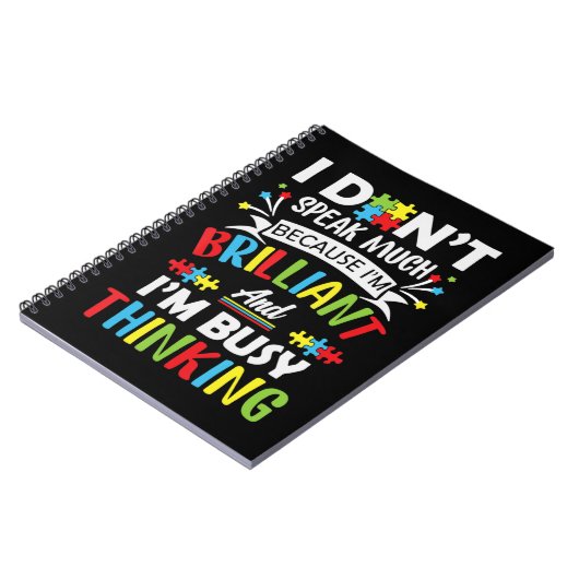 Ik Praat Niet Veel Omdat Ik Briljant En Bezig Ben Notitieboek (Linkerzijde)