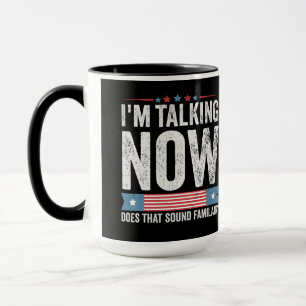 Ik praat nu Trump Kamala Presidentiële debat Mok