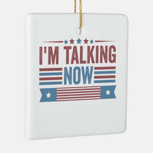 Ik praat nu Trump Kamala presidentsdebat Keramisch Ornament (Rechts)