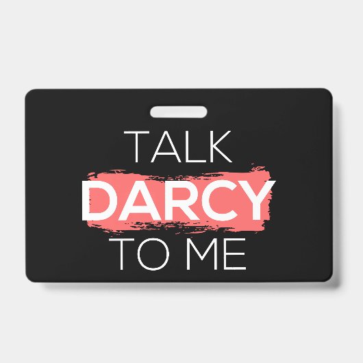 Ik praat tegen mij over Darcy. Badge (Voorkant)