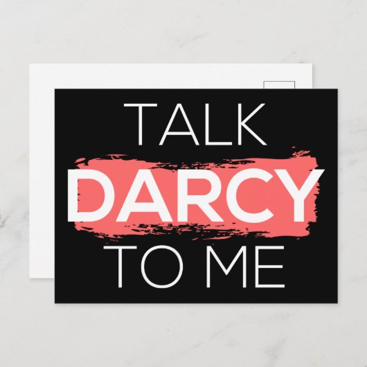 Ik praat tegen mij over Darcy. Briefkaart (Voorkant / Achterkant)