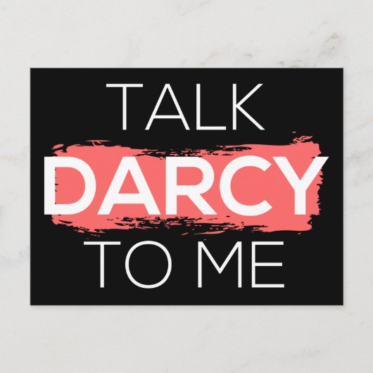 Ik praat tegen mij over Darcy. Briefkaart (Voorkant)