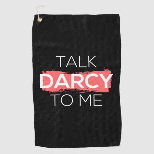 Ik praat tegen mij over Darcy. Golfhanddoek (Voorkant)