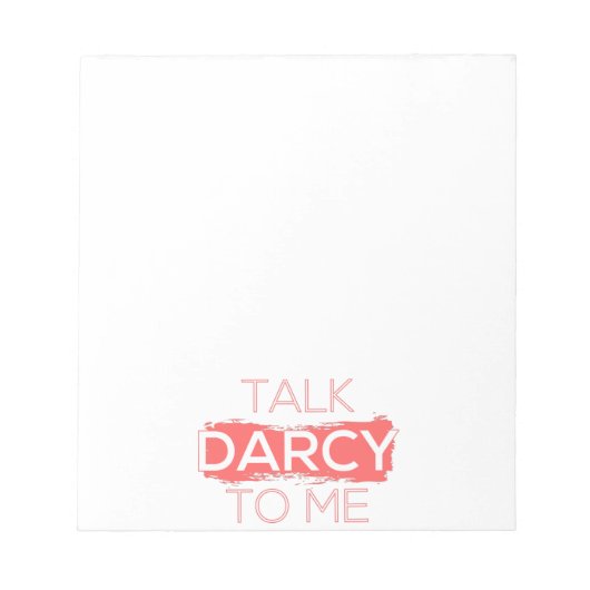 Ik praat tegen mij over Darcy. Notitieblok (Voorkant)