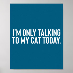 Ik Praat Vandaag Alleen Met Mijn Kat Poster