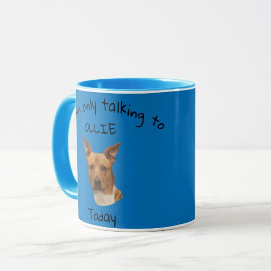 Ik praat vandaag alleen met Pet Personalized Mug Mok (Voorkant links)
